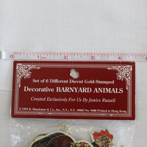 Vintage Christmas Gold Stamped Diecut Decorative Barnyard Animal Ornaments NOS - Picture 8 of 9